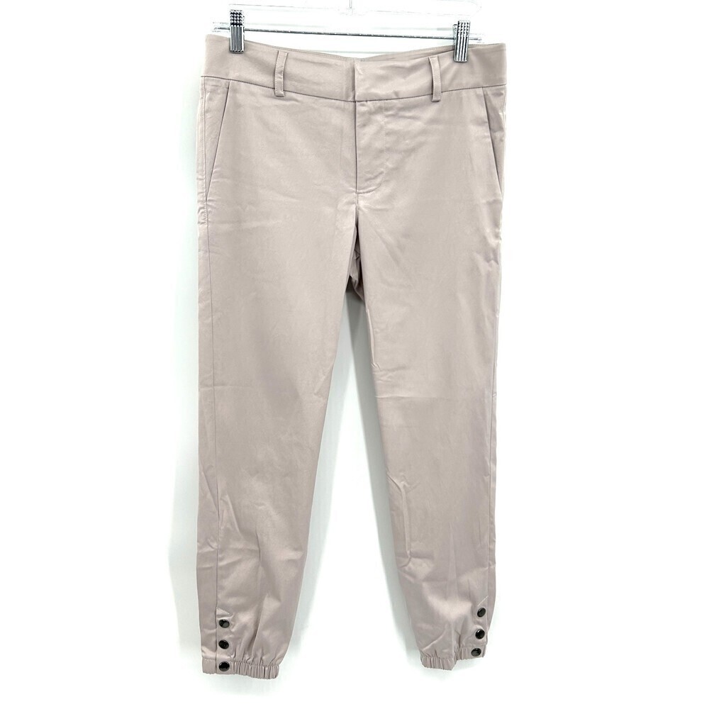NWT DAVID LERNER Sample Stone Gray Lightweight Snap Button Trouser Joggers Small